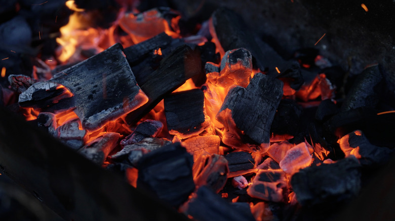 Hot coals.