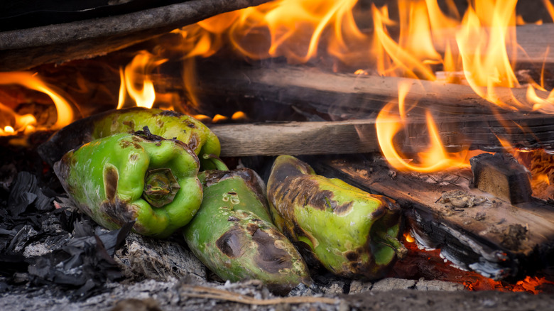 Peppers cooked in ash.