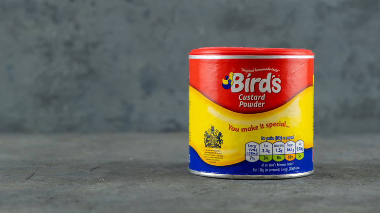 Can of Bird's instant custard powder