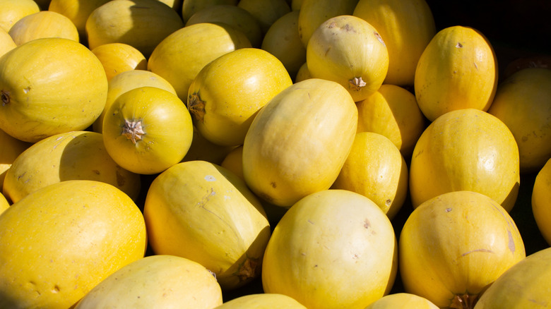 a pile of spaghetti squashes