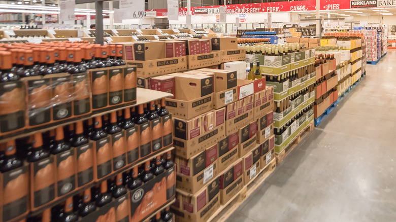 interior of Costco alcohol department