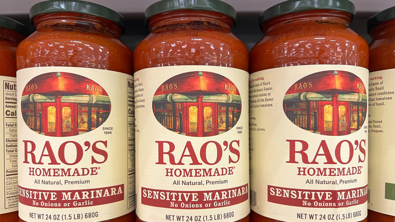 Rao's Homemade Sauce jars on a shelf