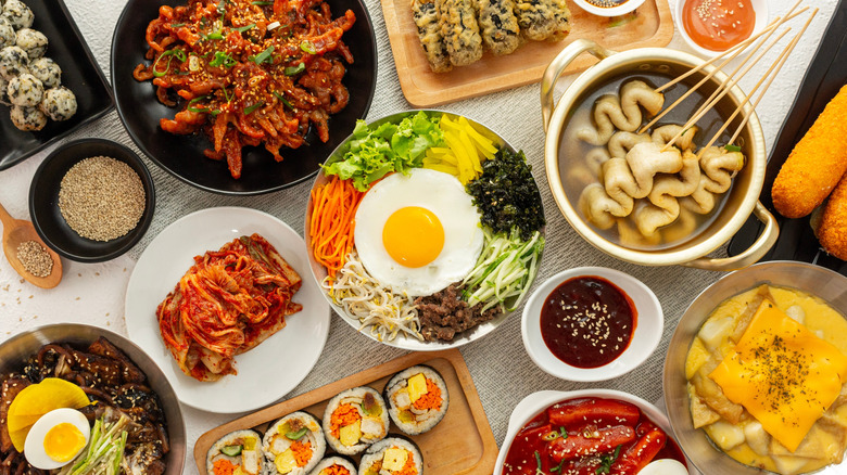 Korean dishes on table