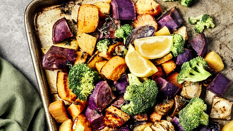 pan of roasted vegetables