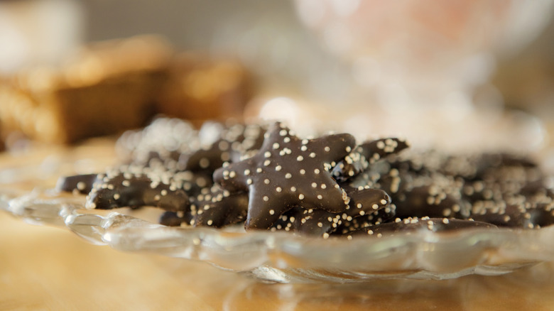 Plate of Chocolate Star cookies