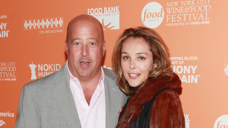 Andrew Zimmern and Rishia smiling