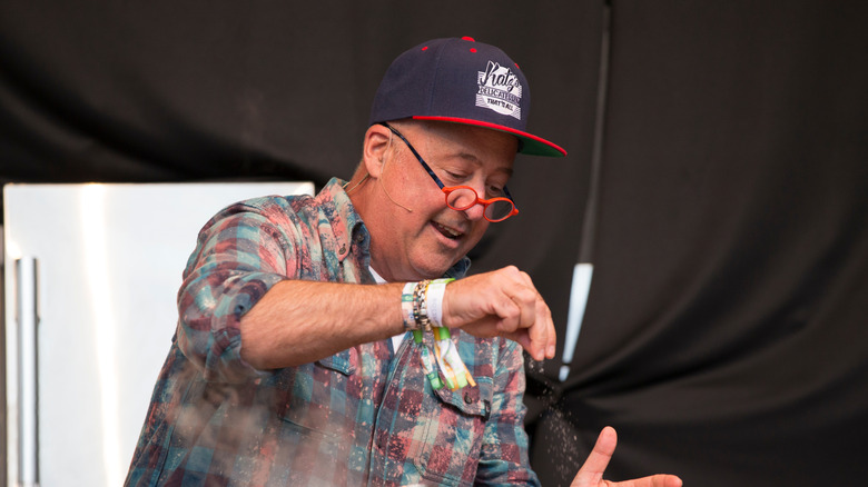 Andrew Zimmern talking