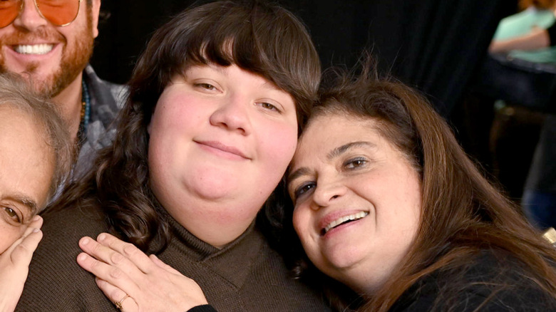 Alex Guarnaschelli hugging her daughter Ava Clark