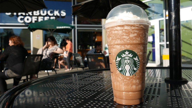 Starbucks blended drink with whipped cream