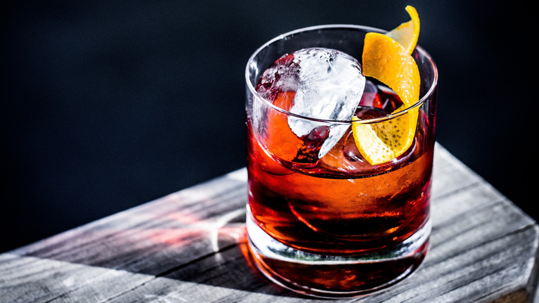 Negroni with black background