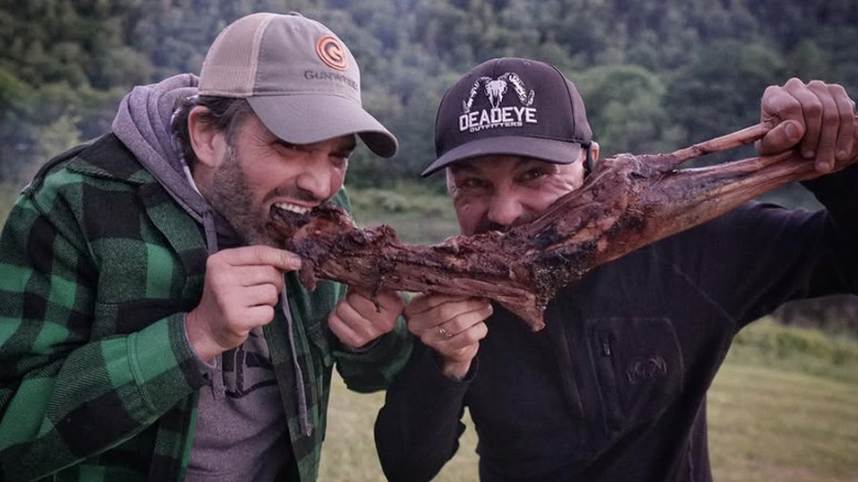 Donald Trump Jr. eating off a bone