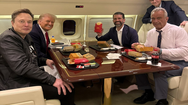 Donald Trump eating fast food