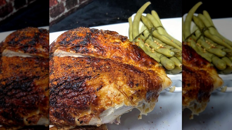 Kroger rotisserie chicken on a plate