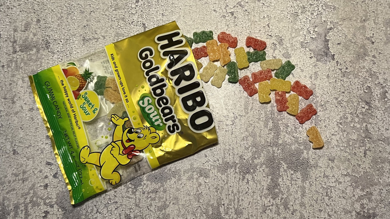 an open bag of Sour Goldbears