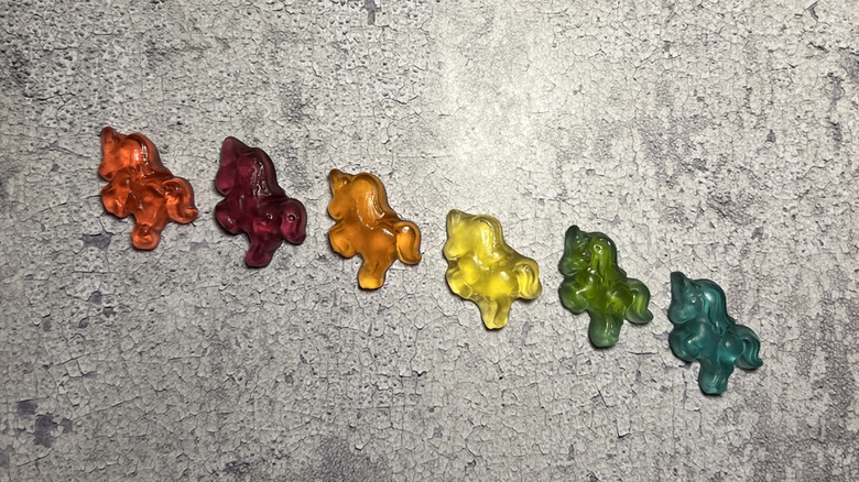 a rainbow of Unicorn-i-licous gummies