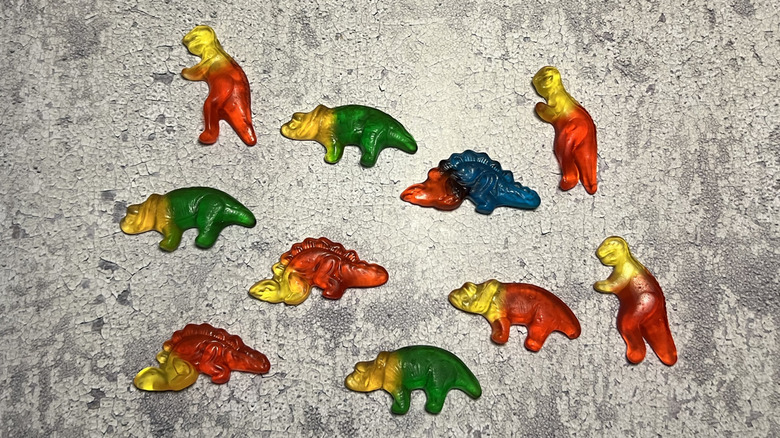 various Dinosaur gummies