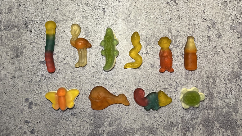 Funtastic Mix gummies lined up by height