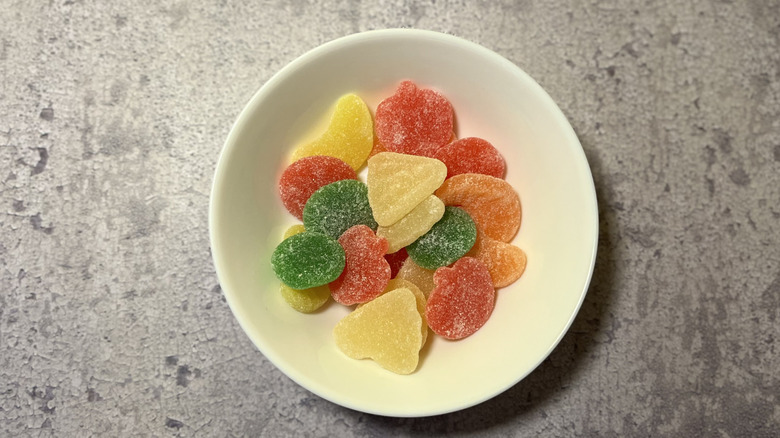 a bowl filled with Fruit Salad gummies