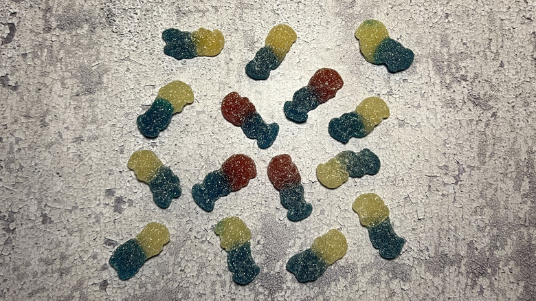 random pattern of Sour Smurfs