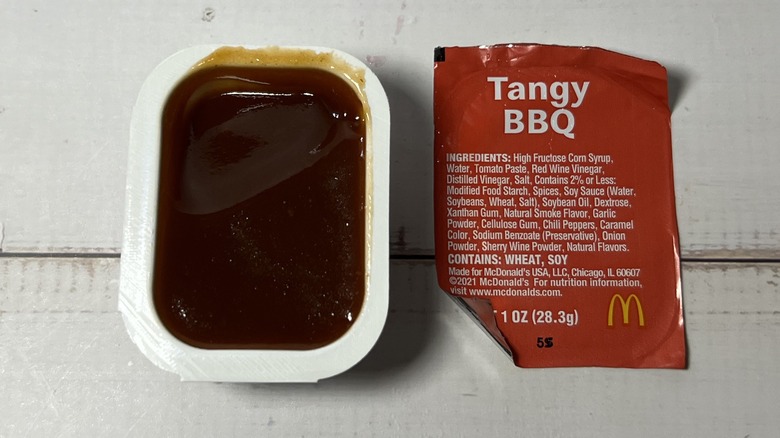 Open container of McDonald's Tangy BBQ Sauce