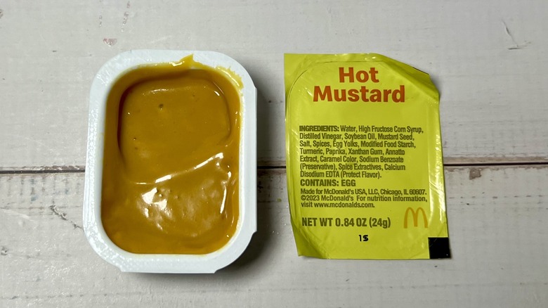 Open container of McDonald's Hot Mustard Sauce