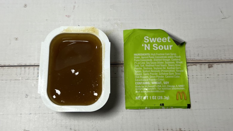 Open container of McDonald's Sweet 'N Sour Sauce