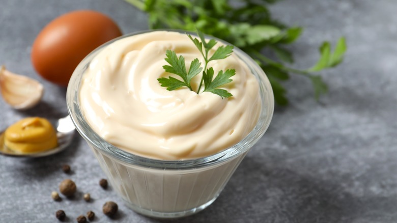 small bowl of mayonnaise