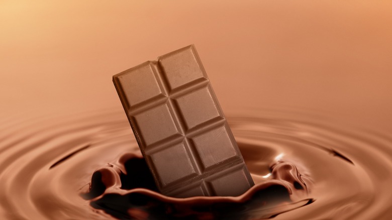 chocolate bar in melted chocolate