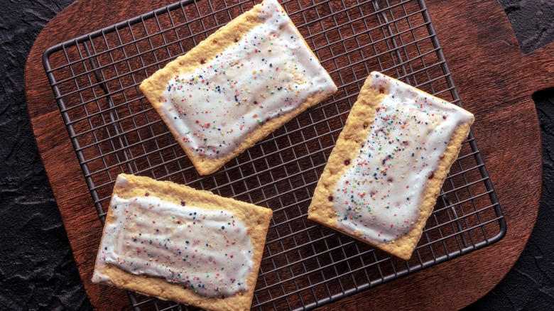 Pop-Tarts on baking rack