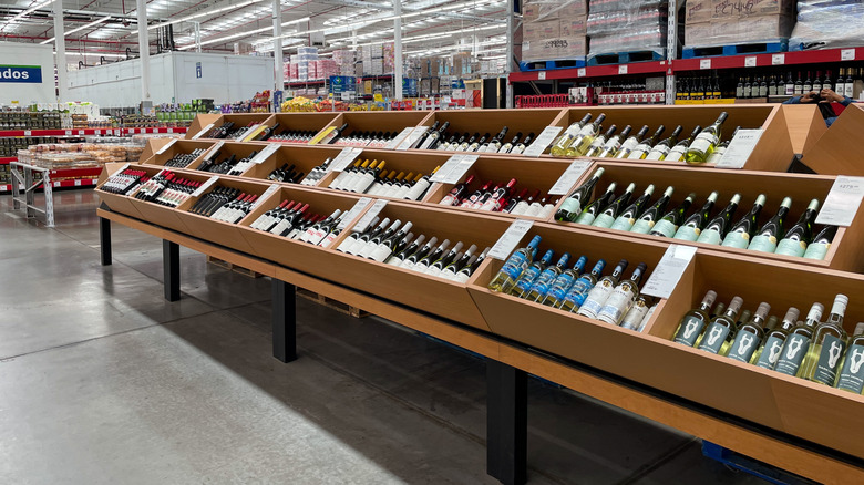 A display of wines at Costco.