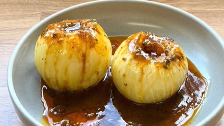 baked onion in foil