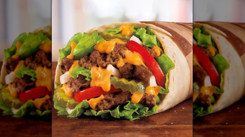 Close-up shot of Burger King's Whopperito