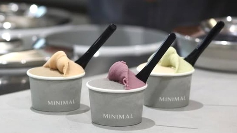 Three cups of ice cream from Minimal