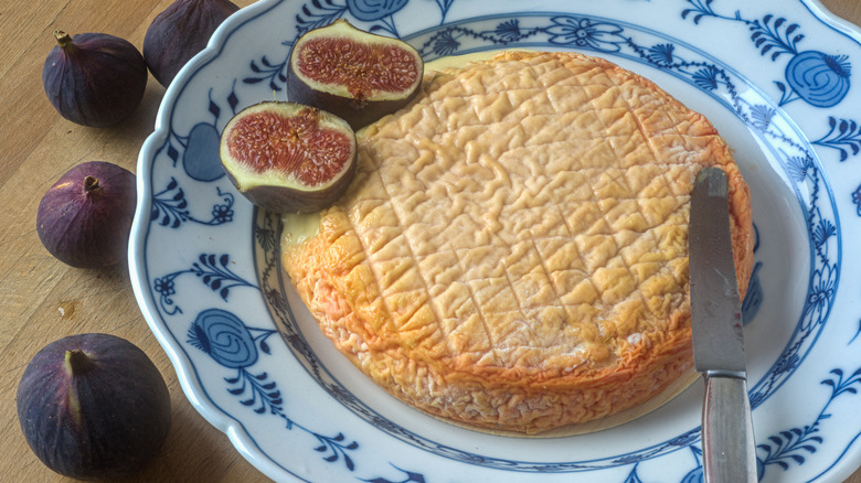 Epoisses de Bourgogne cheese on plate