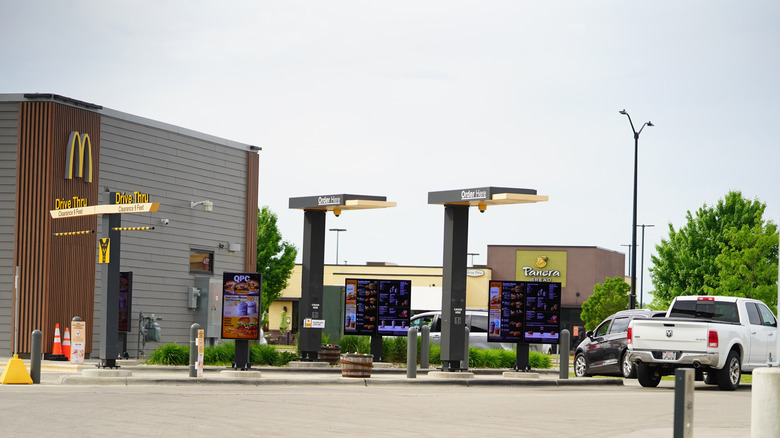 exterior of busy mcdonald's drive-thru