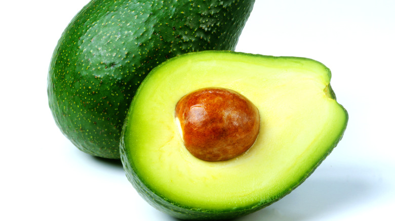 Avocado on a white background