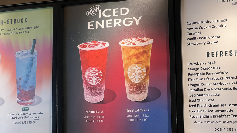 Iced energy drinks on starbucks menu