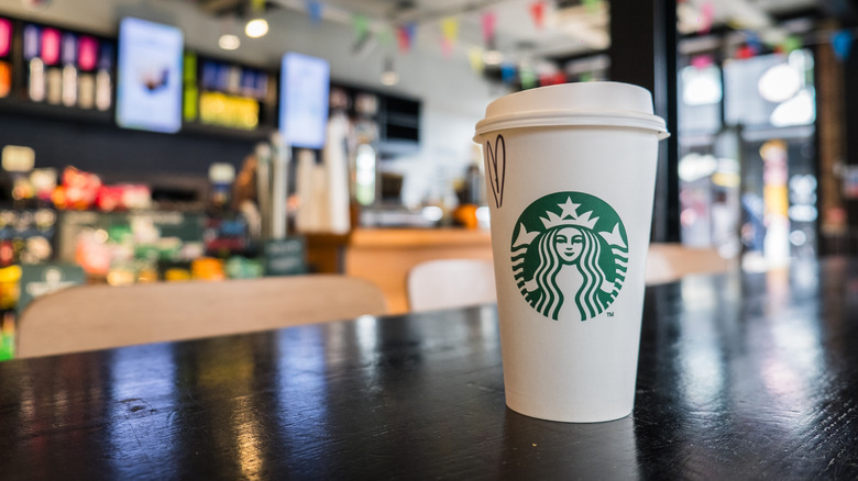 Starbucks cup on a table