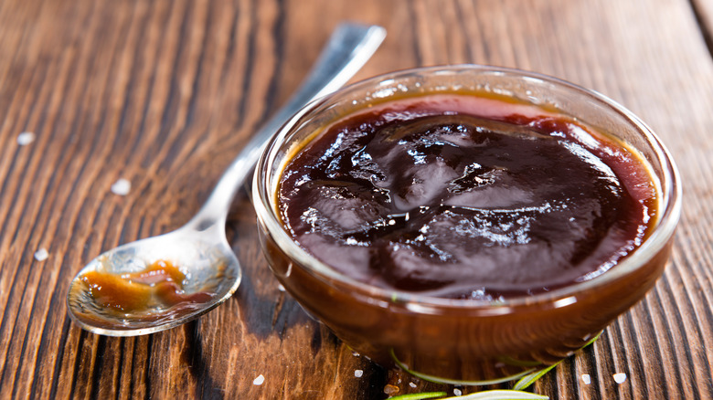 barbecue sauce in dipping bowl