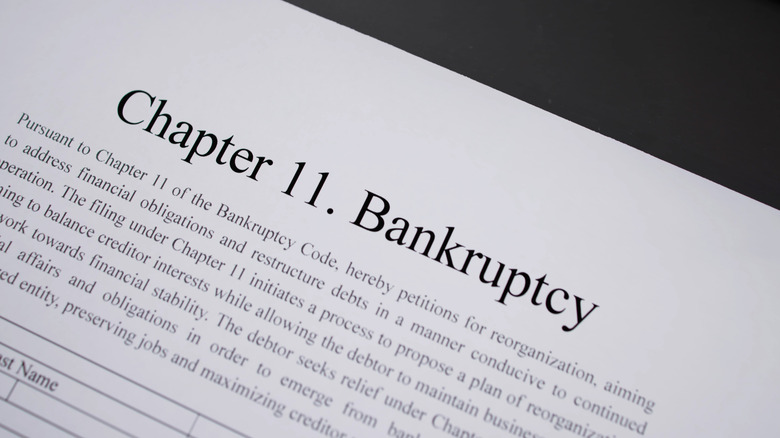 Chapter 11 bankruptcy paperwork