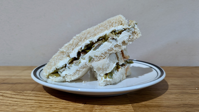 olive and cream cheese sandwich