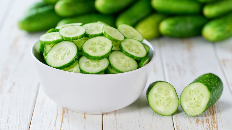 cucumbers in bowl