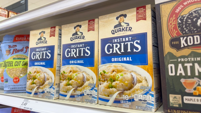 instant grits on store shelf