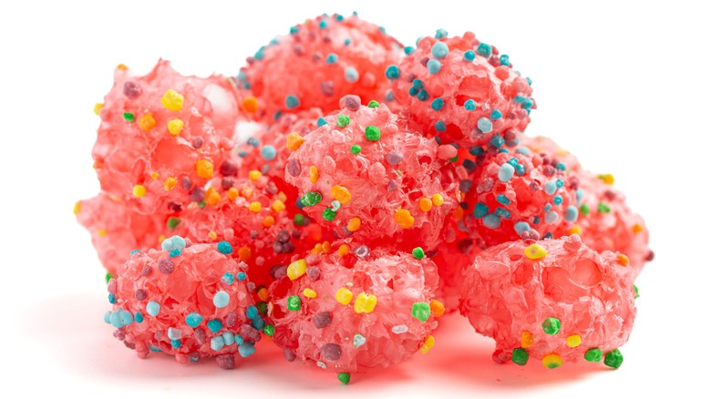 Pink freeze dried candy