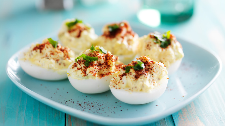 deviled eggs on a plate