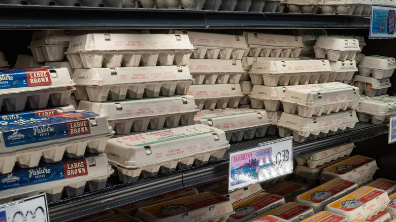 Eggs on display at Trader Joe's