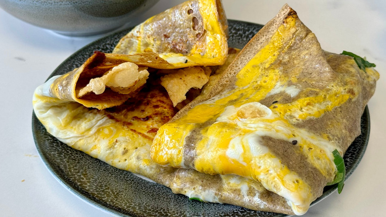 scallion egg pancake on table