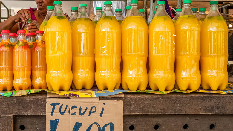 Yello tucupi bottles being sold in the Brazilian Amazon