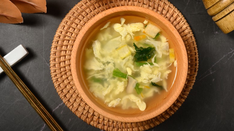 Egg drop soup with vegetables