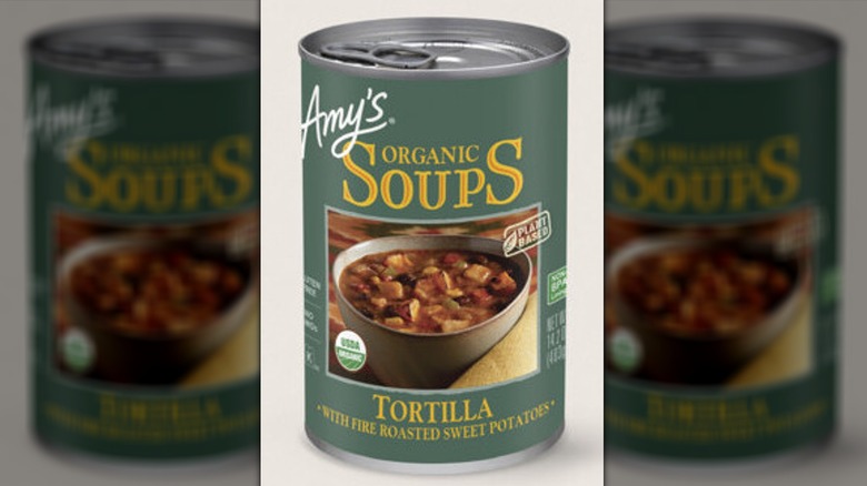 Can of Amy's organic tortilla Soup